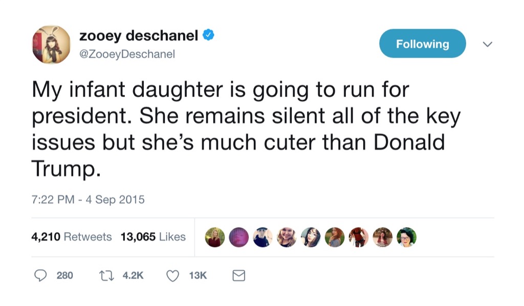 Zooey Deschanel funny tweet