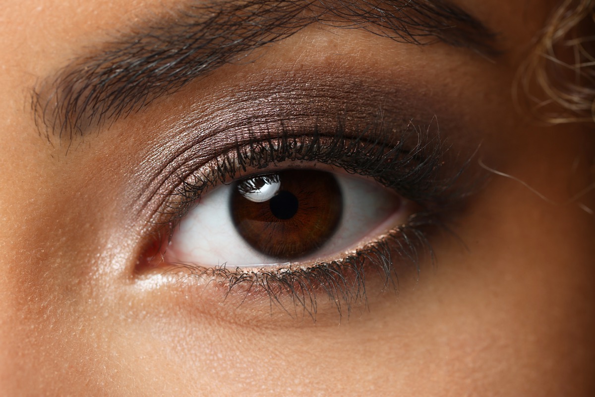 Eye of a black woman shot large macro - Image