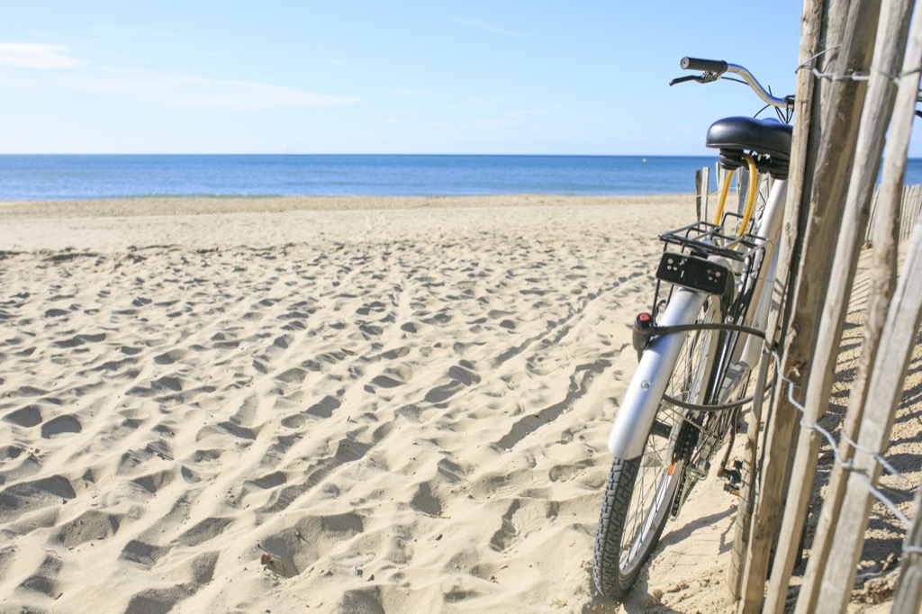 bike on sand at the beach - funniest jokes 