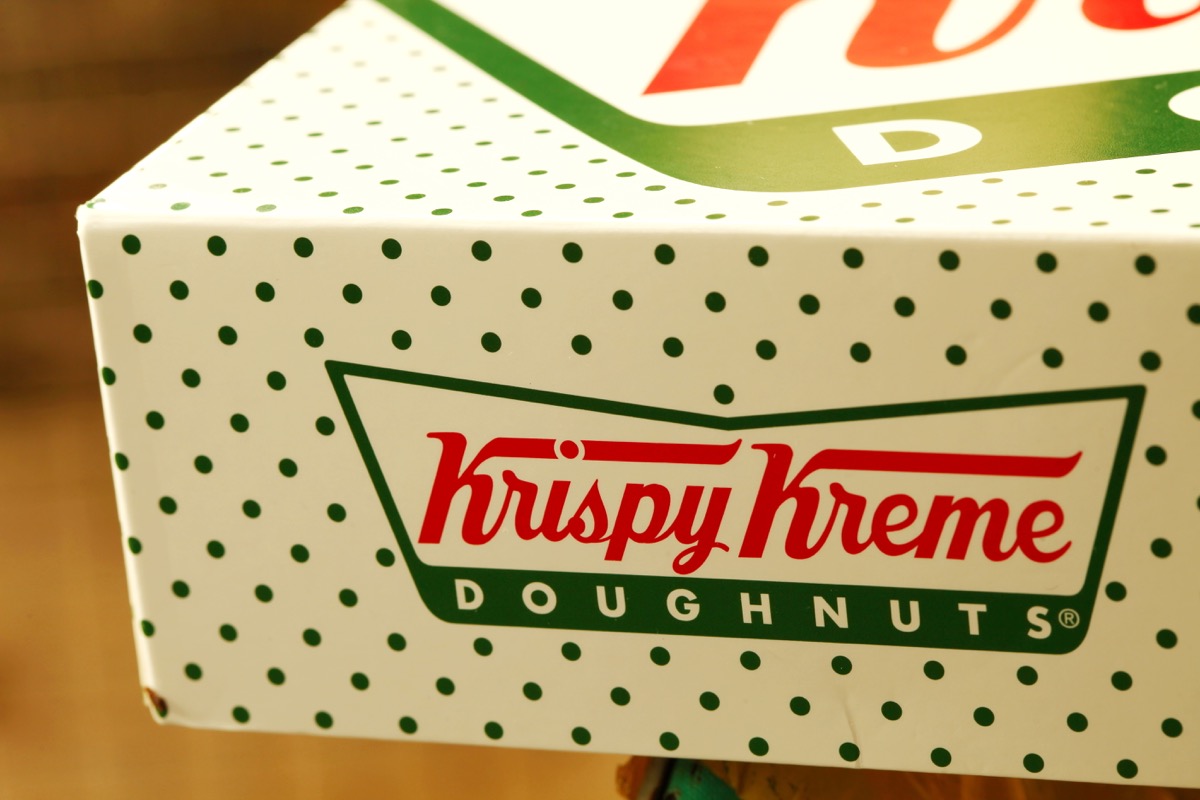 Close up of Krispy Kreme donut box