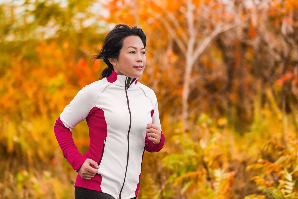 asian woman running in woods, things husband should notice