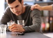 alcoholism and the brain - image of a man who can't stop drinking