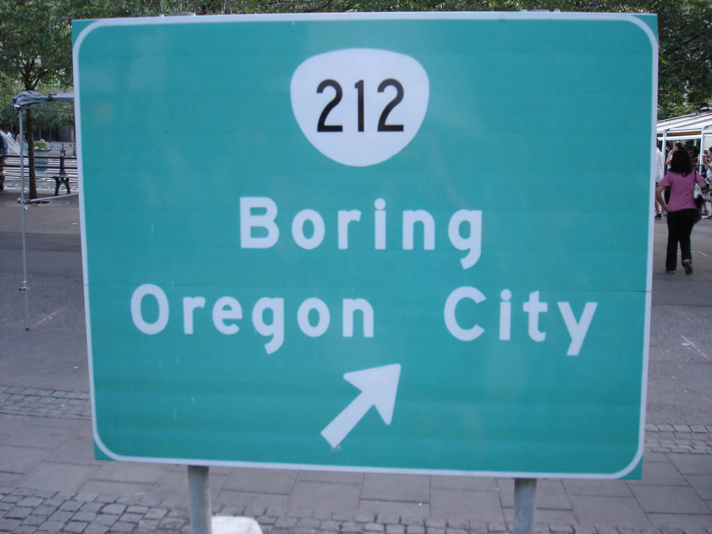 boring Oregon City Road Warning Signs