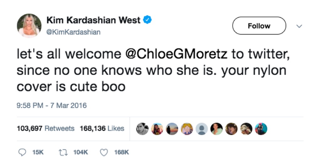 Kim Kardashian insults Chloe Grace Moretz on Twitter