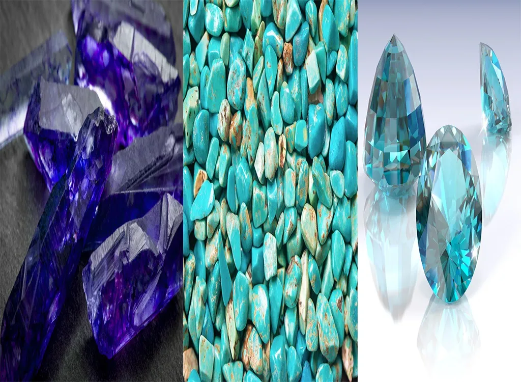 Tanzanite, Turquoise, and Blue Zircon December birthstone