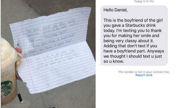daniel au gives girl note, gets text from her boyfriend
