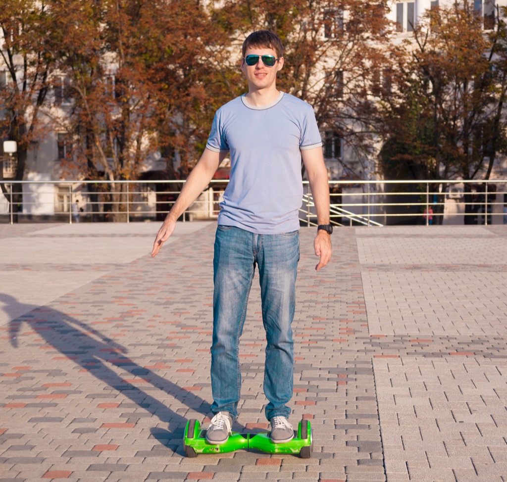 man on hoverboard