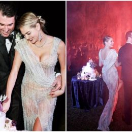 kate upton wears naked dress at wedding
