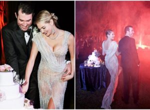 kate upton wears naked dress at wedding