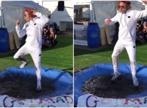 robert downey jr. dances in puddle for a good cause