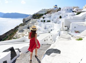 solo female traveler in santorini, quotes about travel