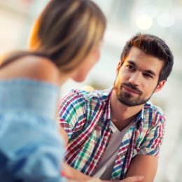 man looks at woman with love, how to tell if a guy likes you