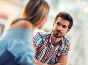 man looks at woman with love, how to tell if a guy likes you