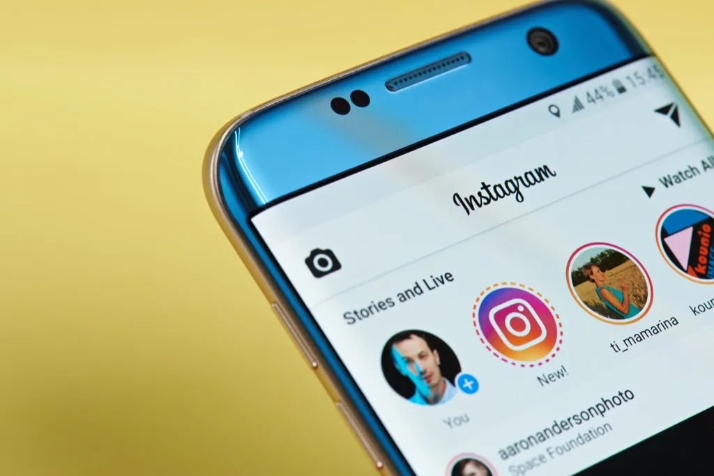 Instagram app open on smartphone