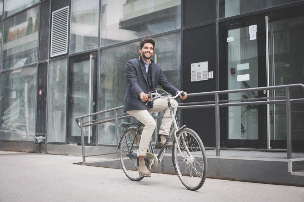 Young man on bike