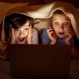 Children watching scary movie lies kids tell their parents