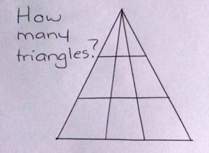 viral photo asks how many triangles are in one photo