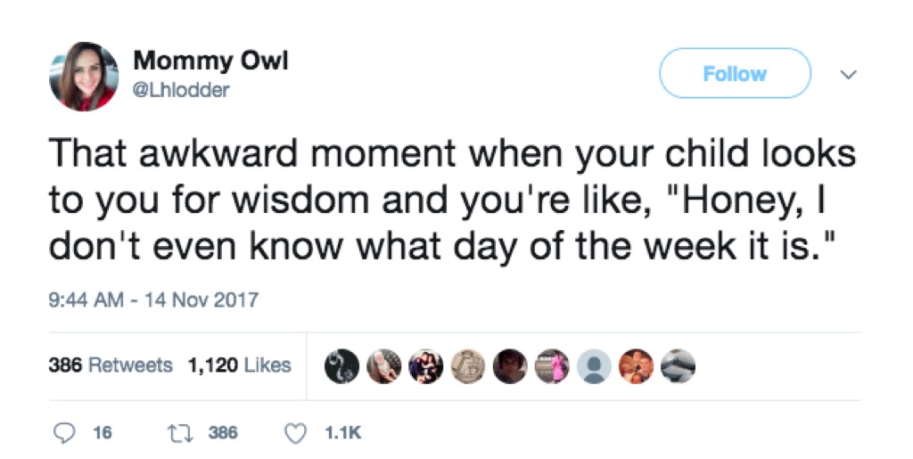 Day of the week funny mom tweets