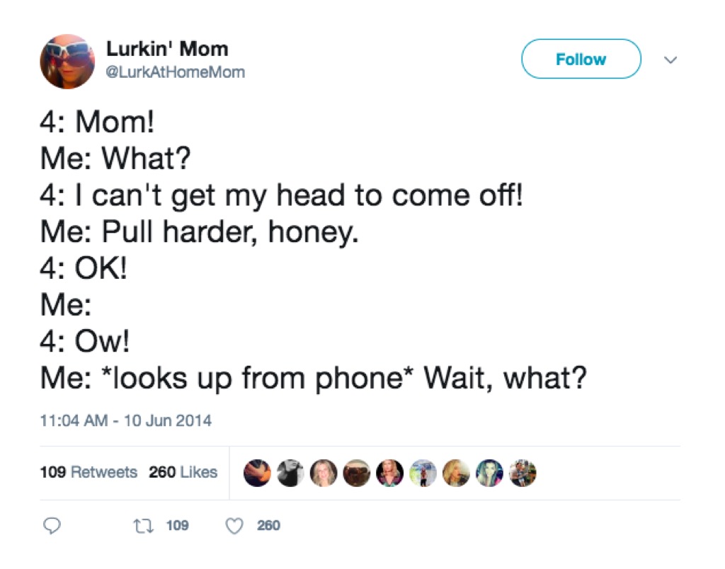 Head removal funny mom tweets