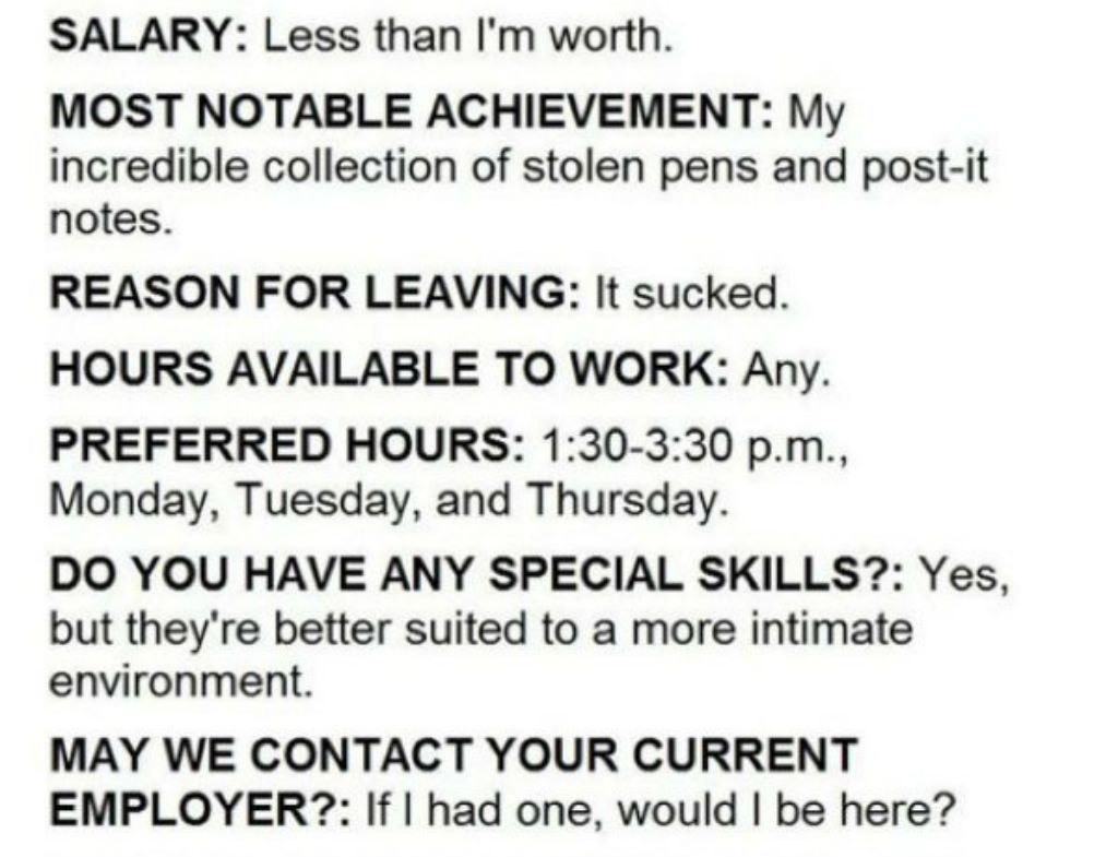 30 Hilarious Things People Have Put On Their Résumés