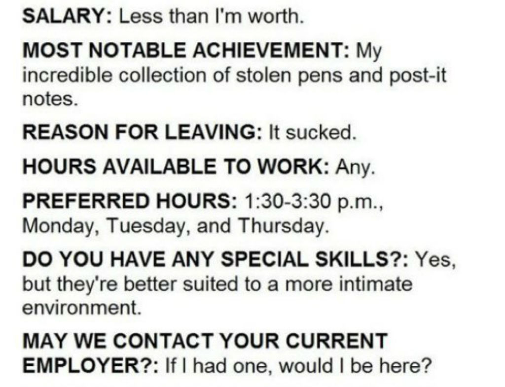 30 Hilarious Things People Have Put on Their Résumés