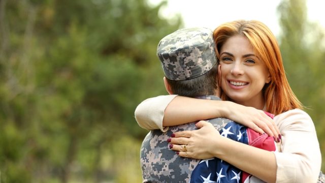Man in army uniform military spouse