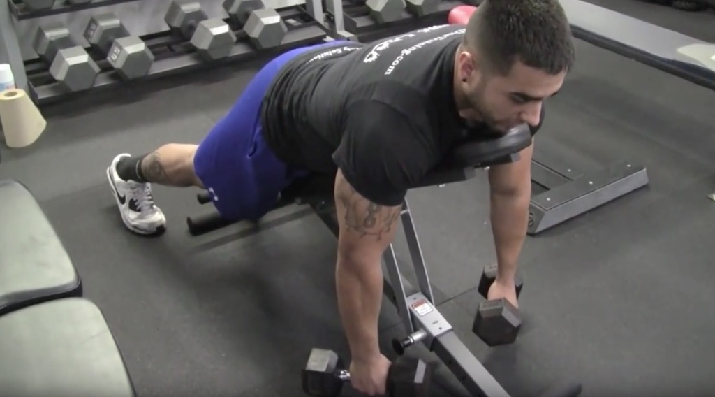 Incline dumbbell row