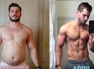 Hunter Hobbs posts timelapse video of 42 pound weight loss in three months.