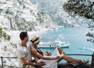 italian couple by the sea