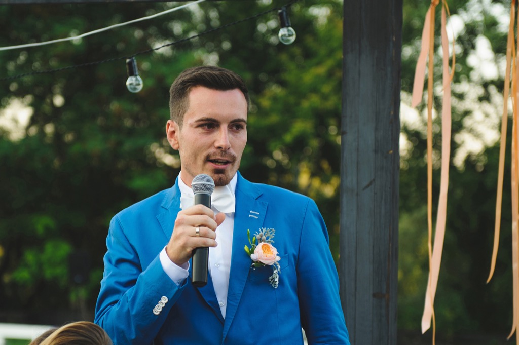 man giving a wedding speech Never do at a Wedding