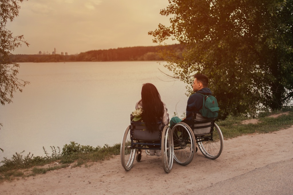 couple in wheelchairs