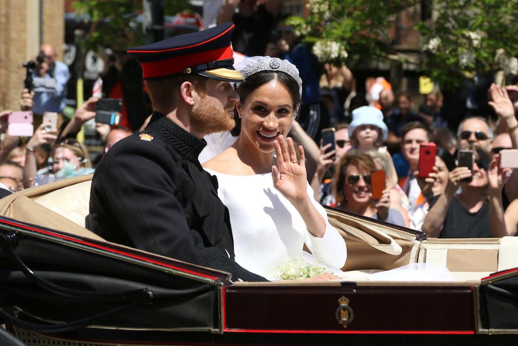 Prince Harry and Meghan Markle on their wedding day