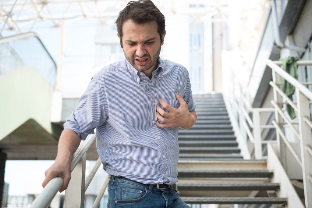 Man Having Trouble Breathing Sun