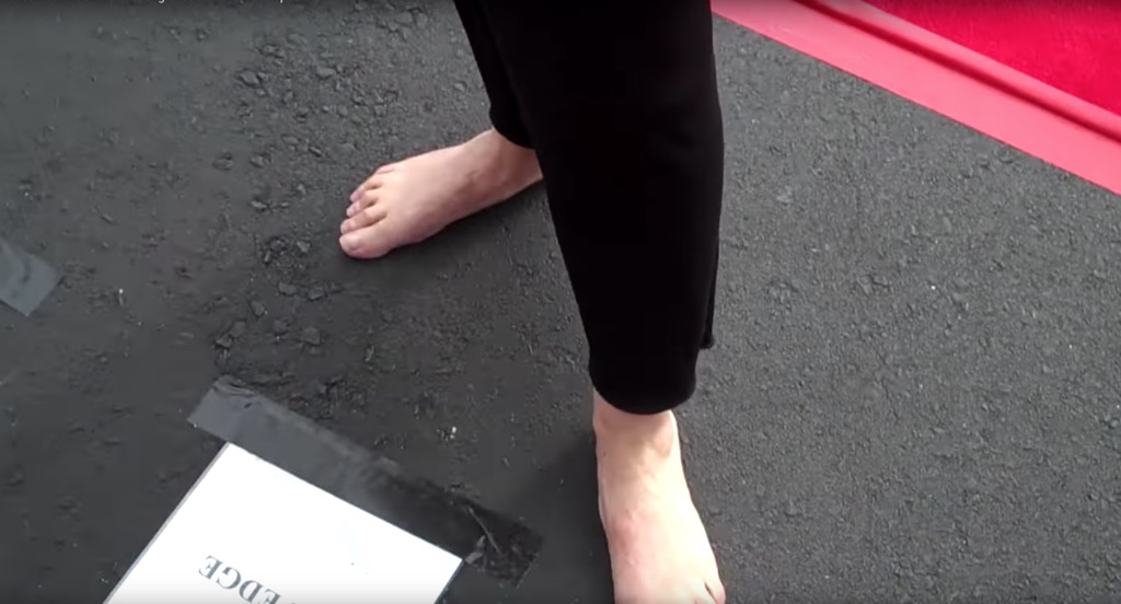 shoeless on the red carpet 
