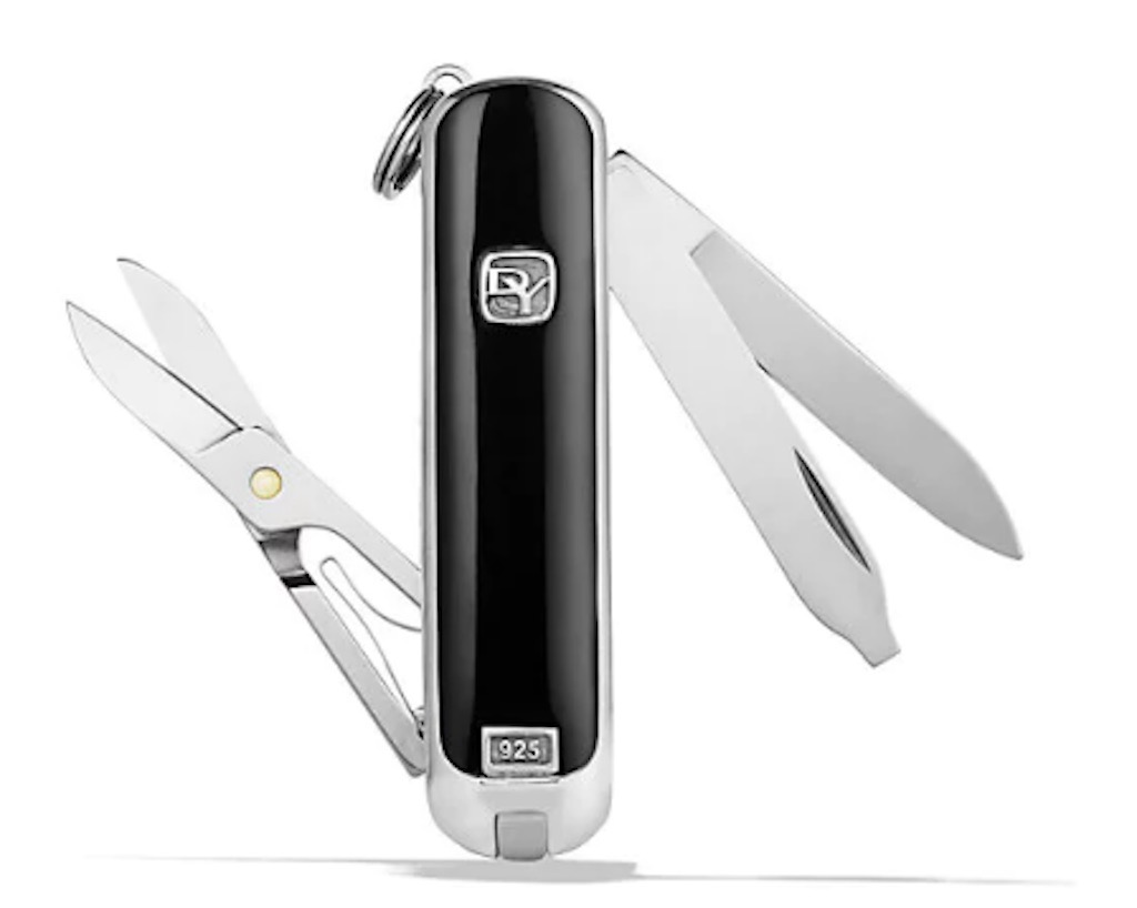 Swiss Army Knife with Black Onyx in Silver $450