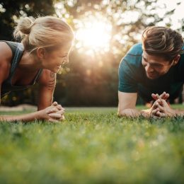 Man and woman working out new year's resolution motivated