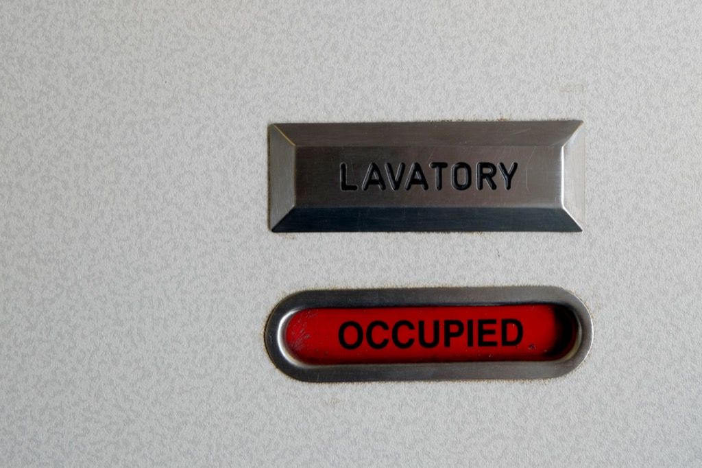 Lavatory with occupied sign