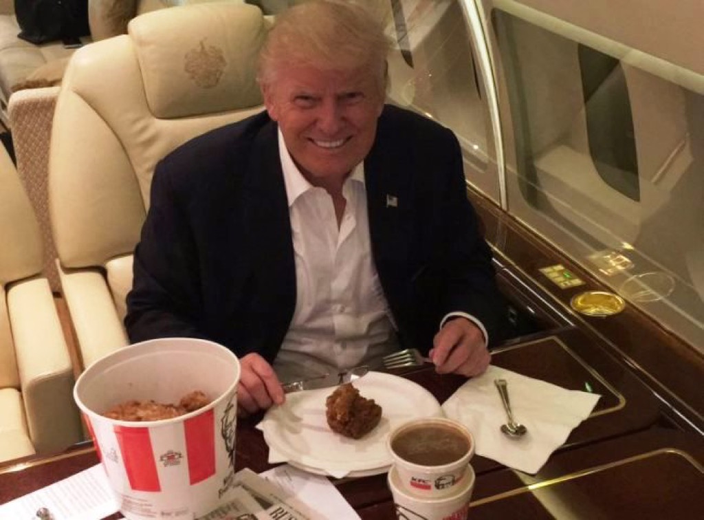 Donald Trump eats KFC on Instagram
