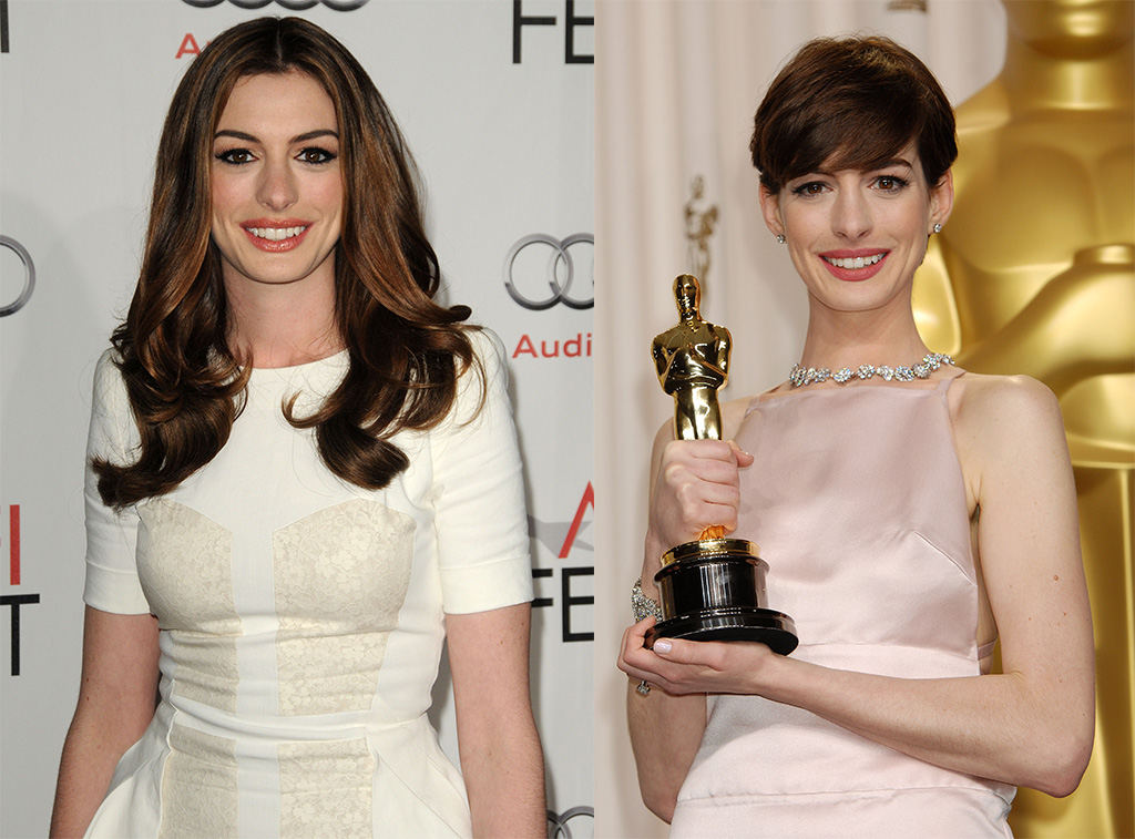 Anne Hathaway hair transformation