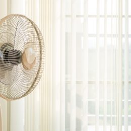 Fan blowing at the window, never use electric fan in summer