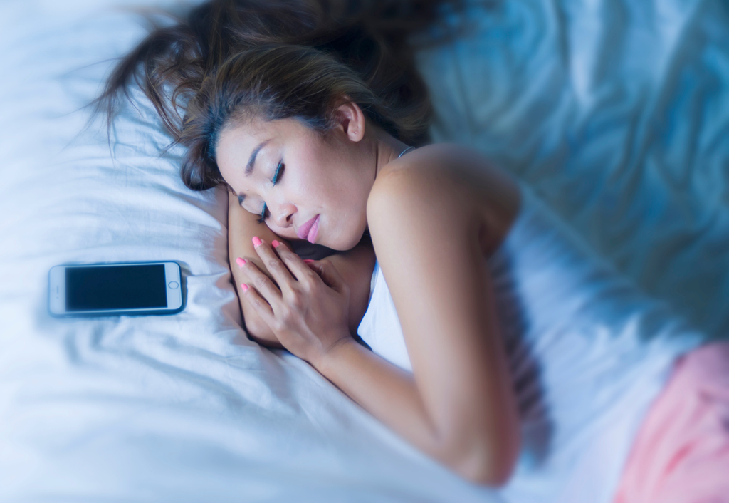 Girl Sleeping Next to Phone Social Media