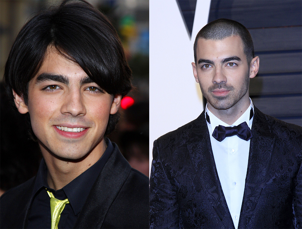 Joe Jonas of the Jonas Brothers hair transformation 