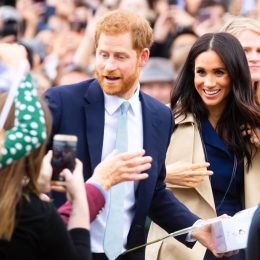 meghan and harry in a crowd, prince harry dad
