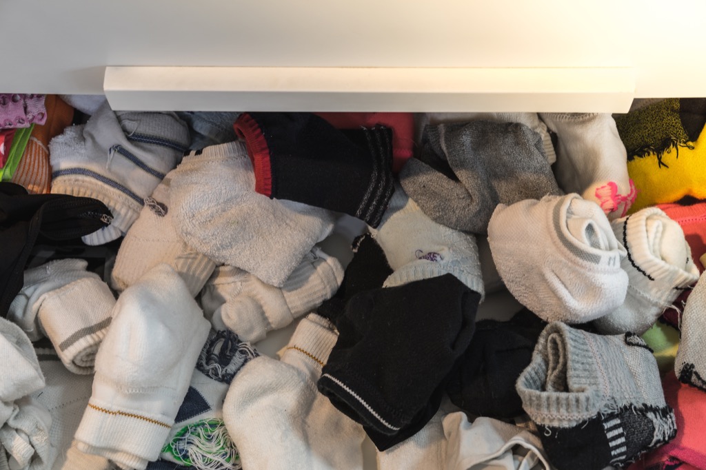 Messy sock drawer