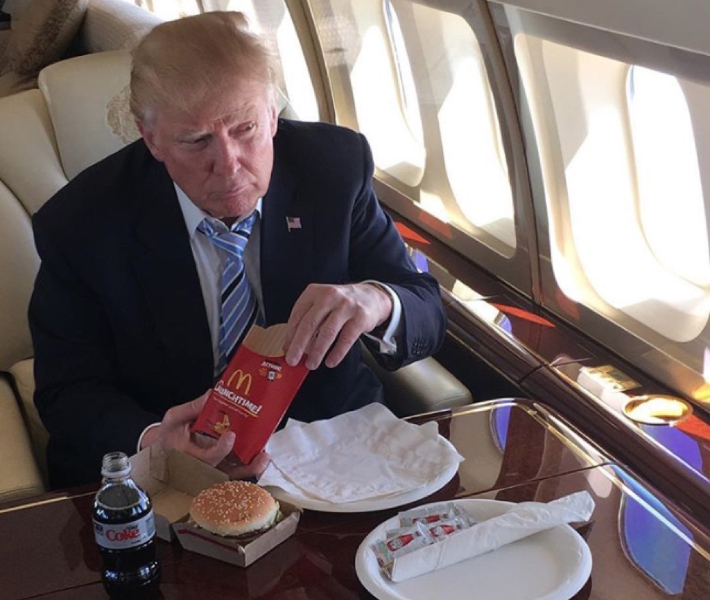 trump eats mcdonalds on instagram