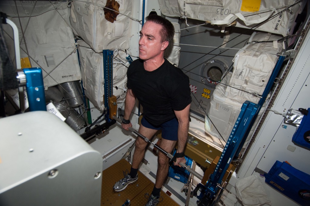 astronaut exercising