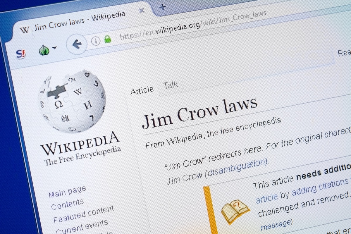 Jim Crow laws on wiki