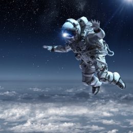 astronaut floating in space