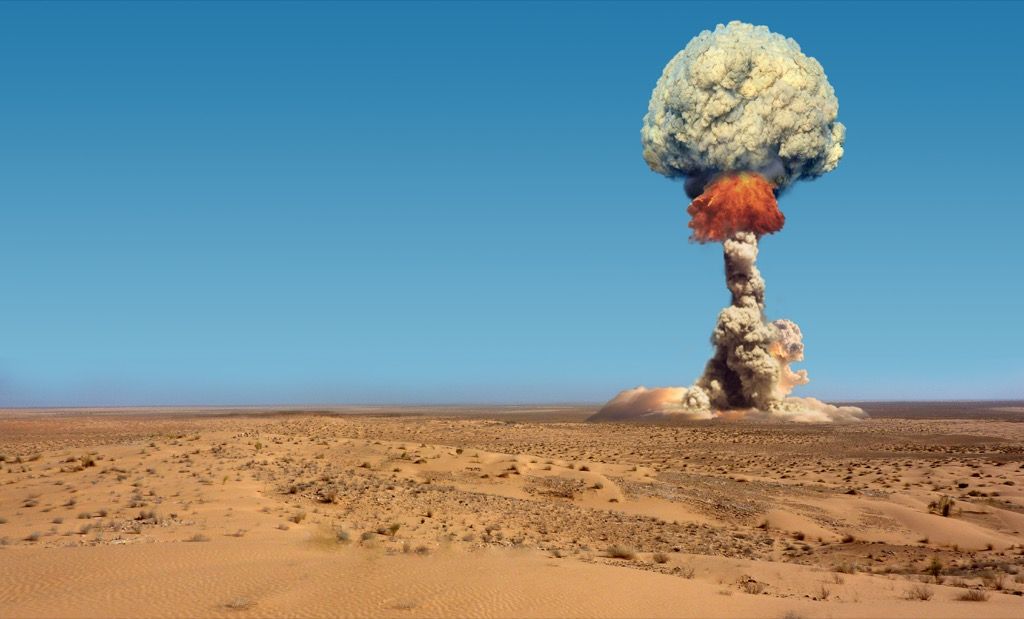 Mushroom cloud in desert