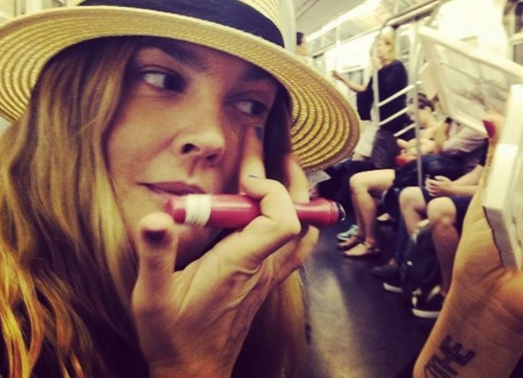 Drew Barrymore Celebrities Using Public Transportation